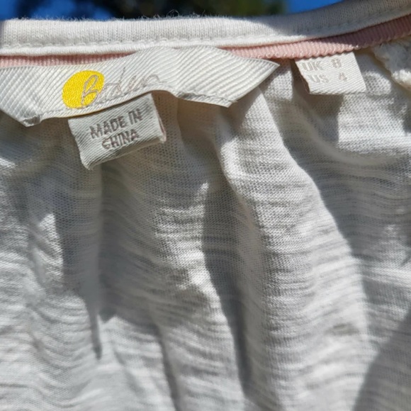 Boden Long Sleeve Smocked Balloon Sleeve Frilled Ruffle Gold Foil Peasant Top S - Picture 8 of 9